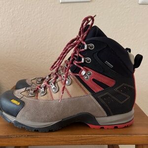 Asolo Outdoor Boots with Red and Tan Highlights
